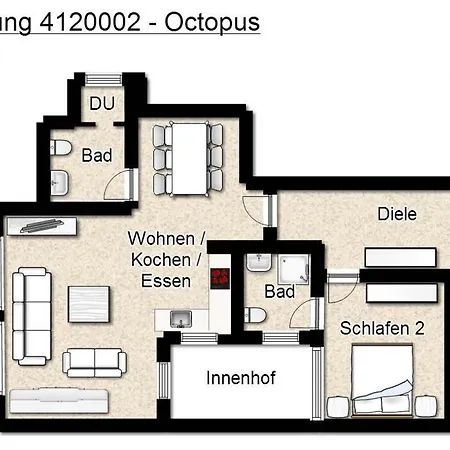 Lejlighed Haus Dunenrose Ferienwohnung Octopus Borkum